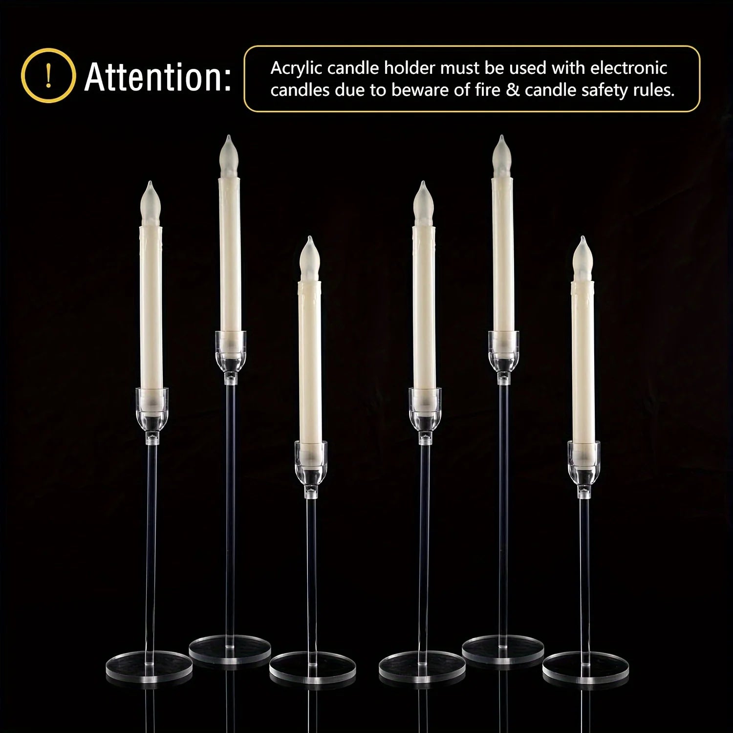 3-Pack Clear Acrylic Candle Holders – Modern Candelabra Table Centerpiece for Weddings, Parties & Holiday Decor
