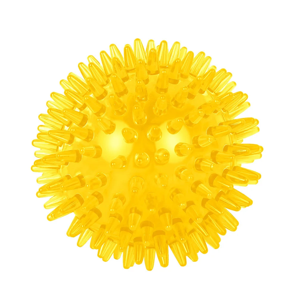 TPR Squeaky Thorn Chew Ball for Dogs & Cats — Teeth Cleaning Puppy Training Toy