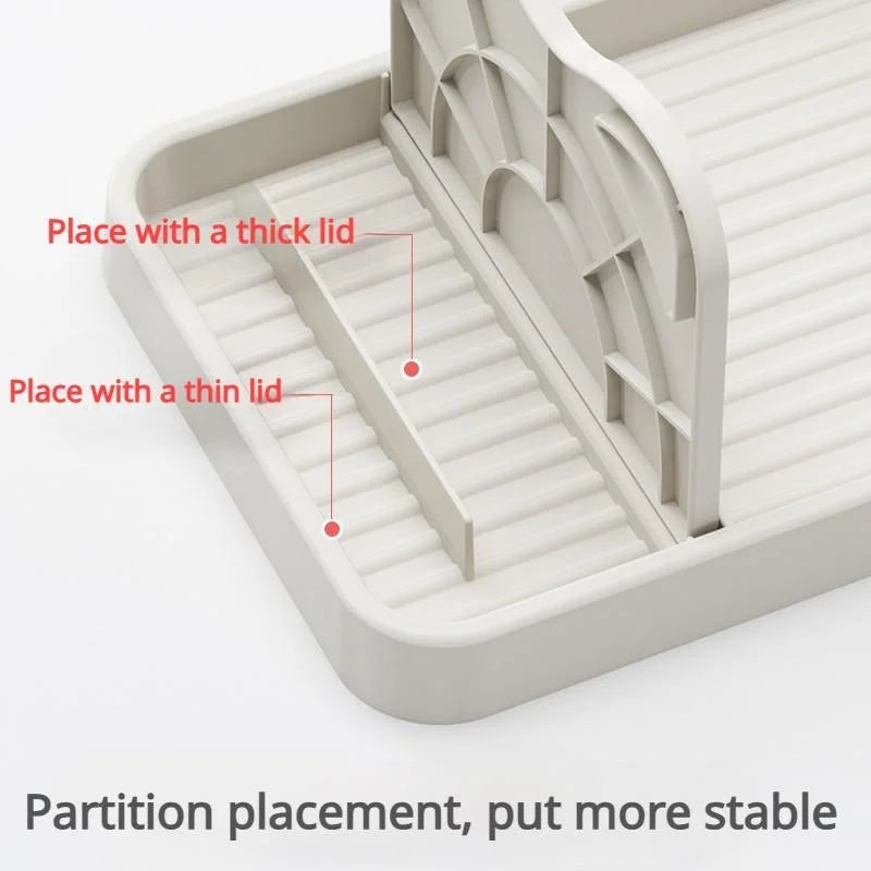 Multifunctional Pan Lid & Spoon Rest Rack - Pot Lid Holder Stand with Spatula and Spoon Storage