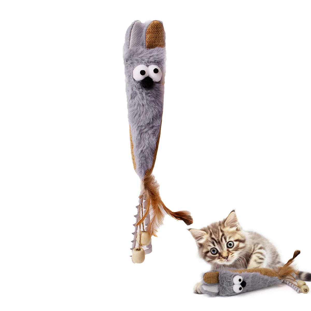 Motorized Interactive Plush Mouse Cat Toy - Fast-Moving Electronic Pet Toy for Cats