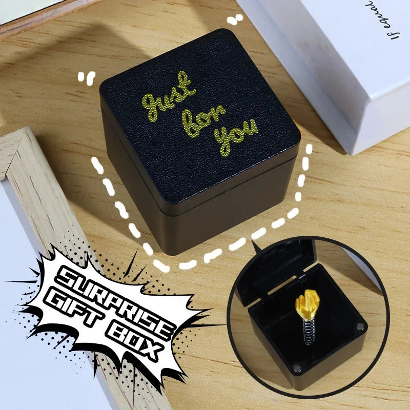 Funny Christmas Prank Gift – Middle Finger in Gift Box | Novelty Gag for Office Desk & Stocking Stuffer