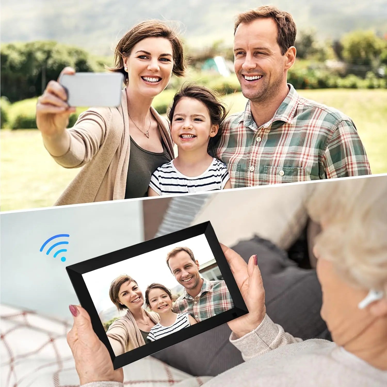 32GB 10.1 Inch (25.7 cm) Smart WiFi Digital Photo Frame 1280x800 IPS Touch Screen - Gift for Family & Friends