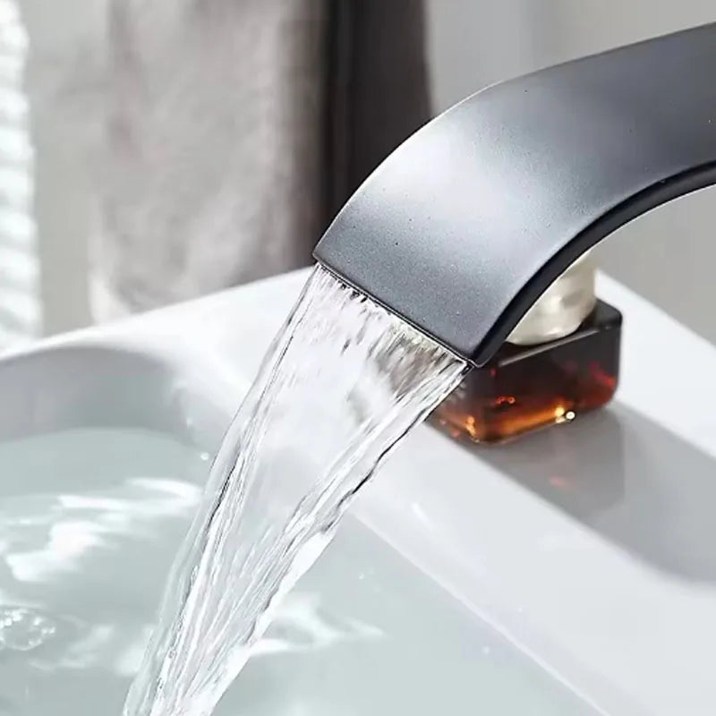 Stainless Steel Deck-Mounted Basin Faucet for Bathroom - Hot & Cold, Classic Style