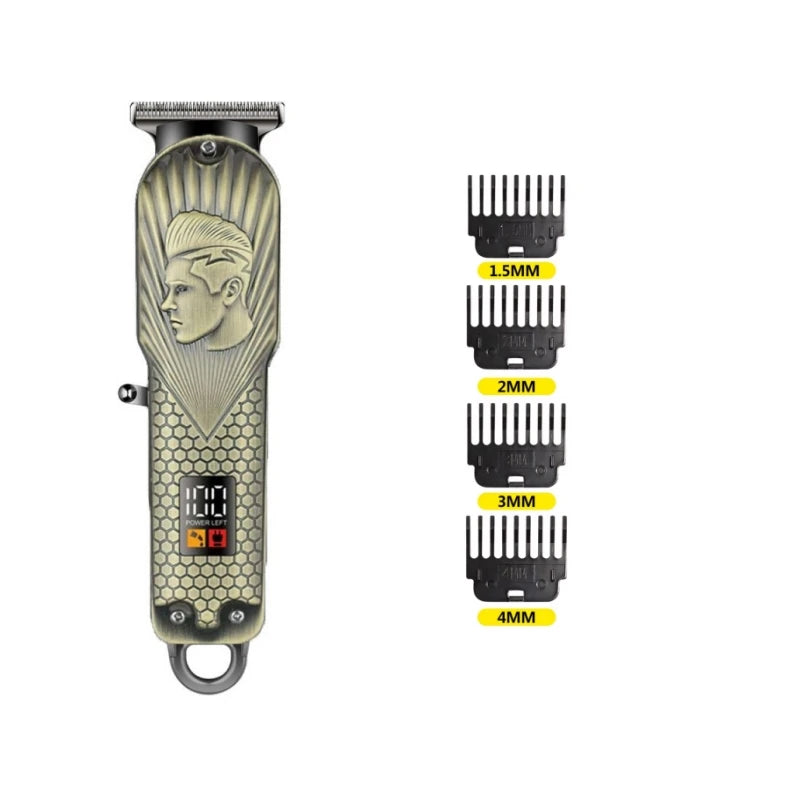 Rechargeable Cordless Hair Trimmer – Stainless Steel Blades, Wet/Dry Electric Trimmer for Hair, Beard, Bikini & Eyebrows