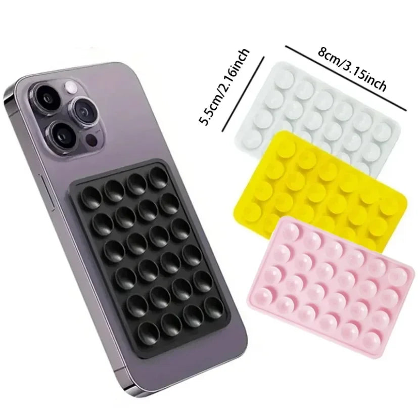 Silicone 24-Suction Phone Holder Mat Square Suction Cup Back Sticker Anti-Slip Wall Mount
