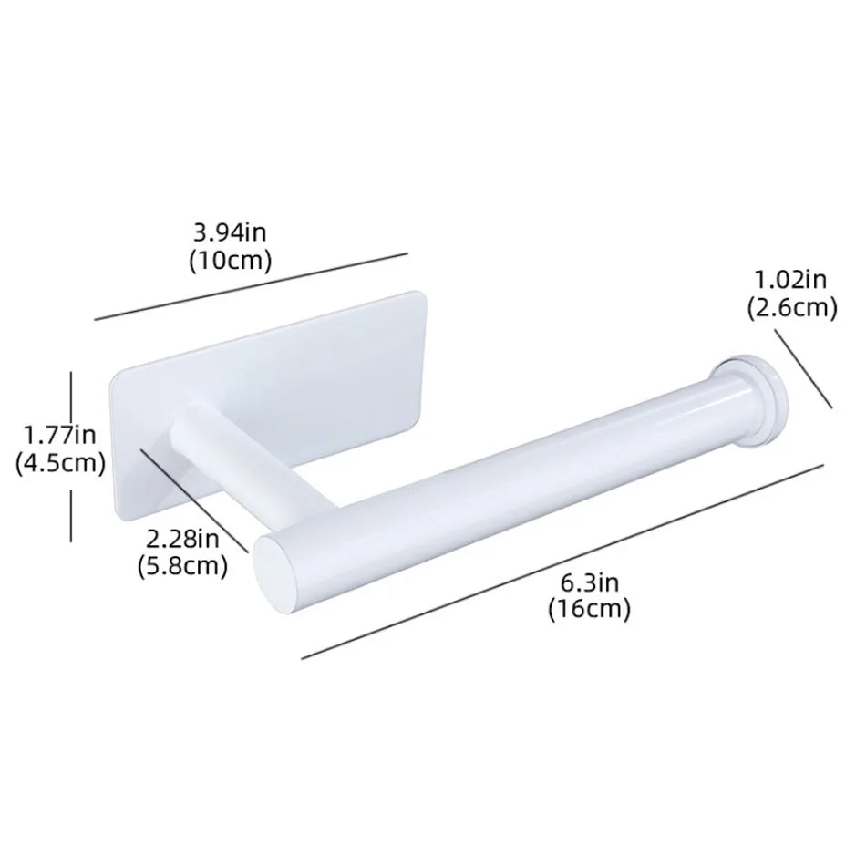 Stainless Steel Wall Mount Paper Holder Adhesive & Free-Nail Toilet Tissue Towel Shelf, Brushed Gold White Black