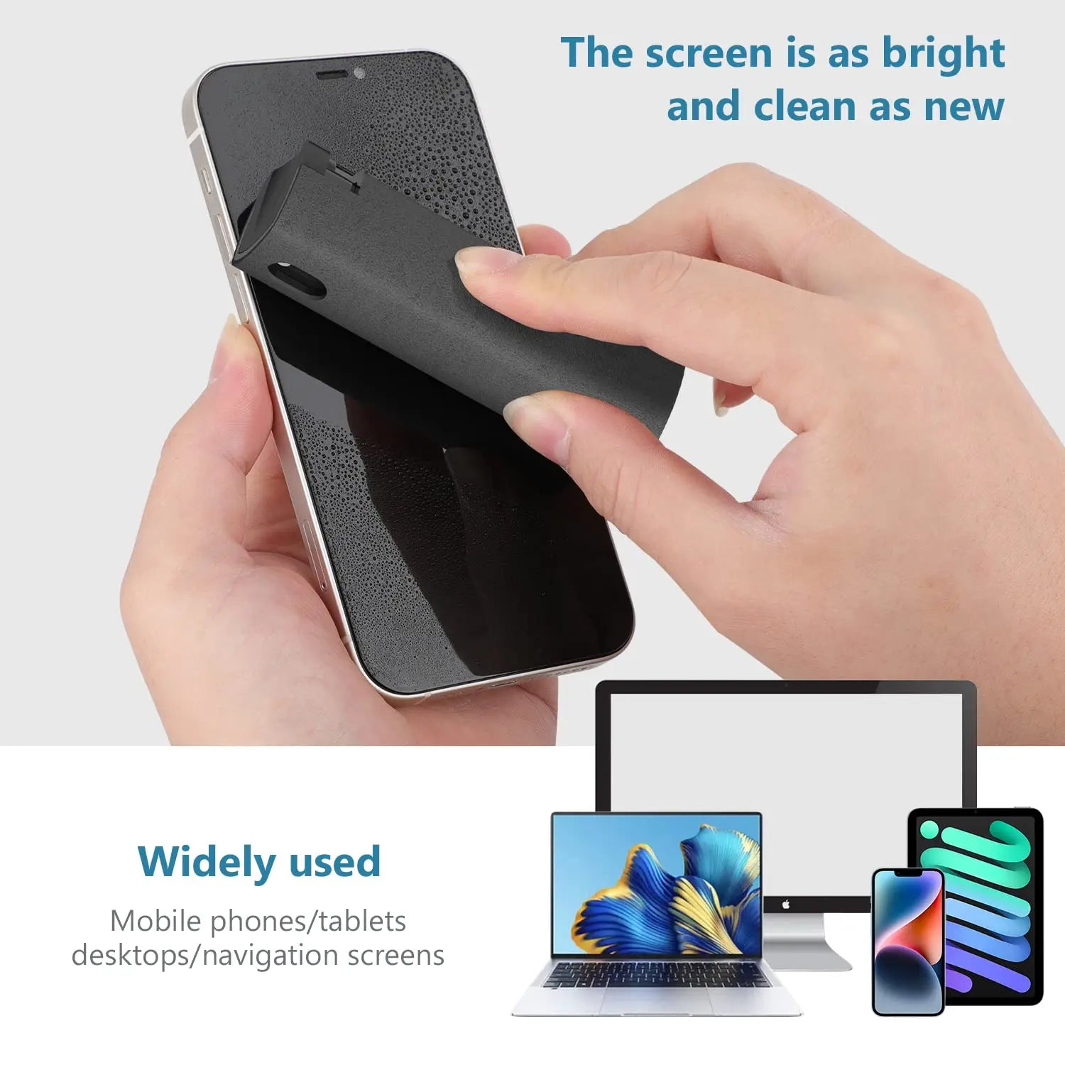 Microfiber Screen Cleaner Spray Bottle with Cloth – Refillable Phone, Tablet & Glasses Wipes