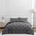 Queen 3-Piece Gray Duvet Cover Set - Bed in a Bag with 2 Pillowcases (No Comforter)