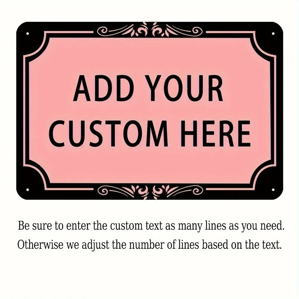 Custom 2D Metal Wall Sign 20 x 30 cm (7.9 x 11.8 in) Unframed Tin Plaque - Decorative Indoor & Outdoor Yard Ornament