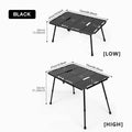 Outdoor Folding Camping Table - Lightweight Aluminum Portable Picnic & Tactical Liftable Table for Hiking, BBQ, Travel