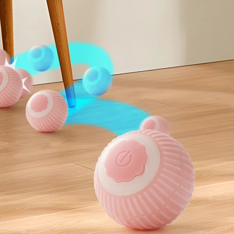 Interactive Smart Cat Ball Toy Automatic Rolling Electronic Indoor Pet Toy with USB-C Charger (1.7 in / 4.3 cm)