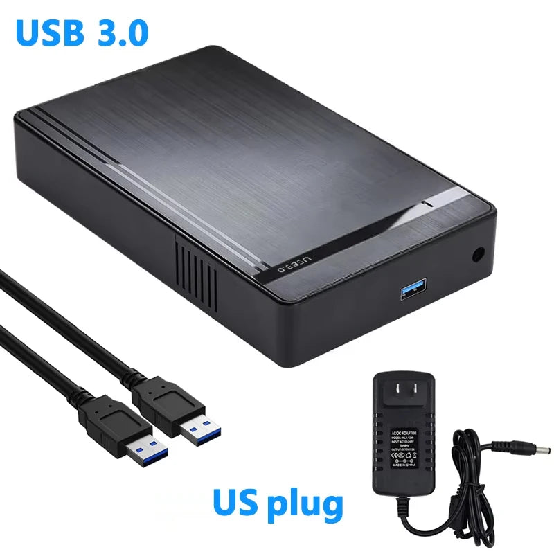 USB 3.0 to SATA External Hard Drive Enclosure – Supports 2.5-inch & 3.5-inch HDD/SSD, Up to 10TB, 5Gbps (Includes 12V Adapter)