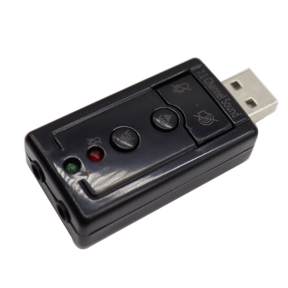 7.1 USB 2.0 External Sound Card Adapter Mini USB Audio Adapter for PC and Laptop Plug-and-Play Virtual 7.1 Stereo