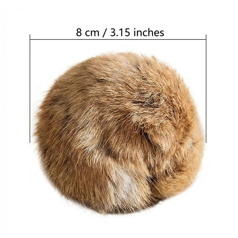 Rabbit Fur Catnip Ball - Interactive Plush Cat Toy (8 cm / 3.1 in) - 1/2/3/6 Pack