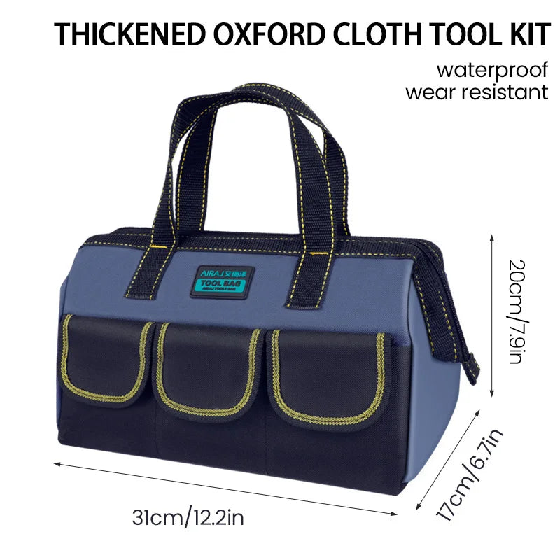 Heavy-Duty Electrician Tool Bag — Multi-Compartment Organizer with Wrench Storage & Reinforced Belt