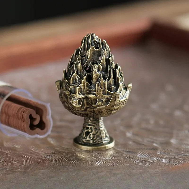 Portable Incense Burner Small Tabletop Ornament for Home & Office Aromatherapy Decor Collectible