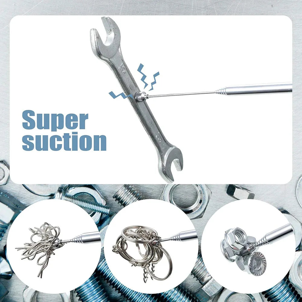 Telescopic Magnetic Pickup Tool 5.5-20.9 in (14-53 cm) Retractable Pocket-Clip Magnet Rod