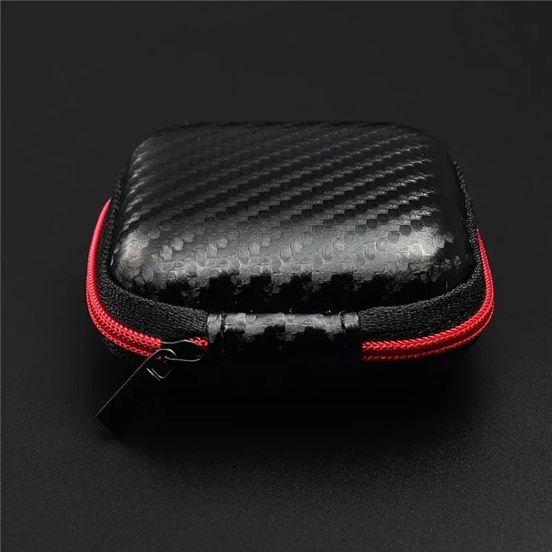 Compact EVA Earphone Case Zipper Pouch - Portable Hard Shell Headphone Storage 3 x 3 x 1.1 in (7.5 x 7.5 x 2.9 cm)