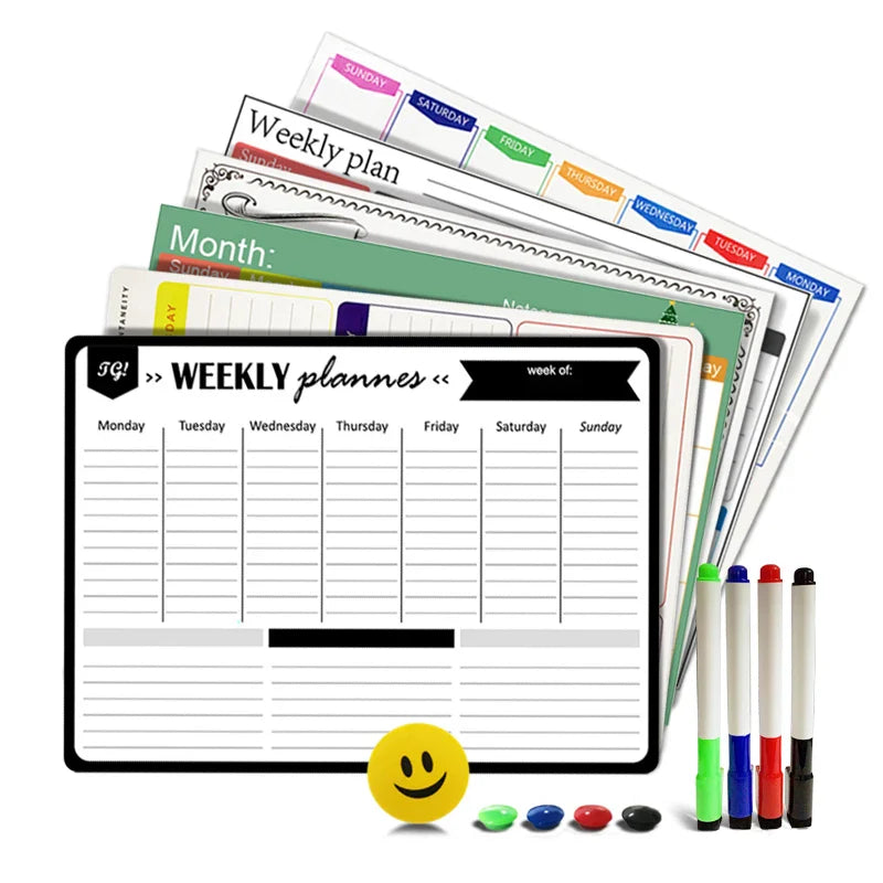 A3 Magnetic Weekly & Monthly Planner Whiteboard - Flexible Fridge Message & Drawing Board (11.7 x 16.5 in / 29.7 x 42 cm)
