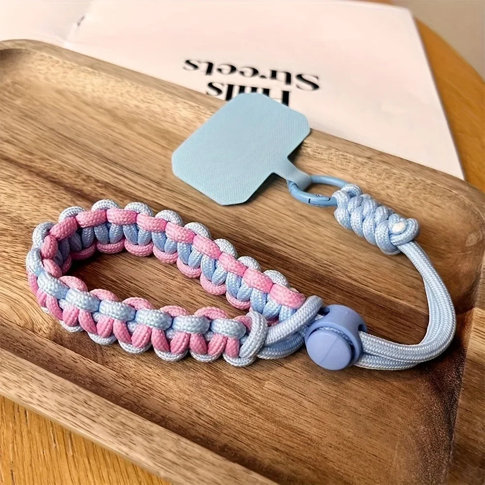 Adjustable Braided Phone Lanyard Wrist Strap Anti-Loss Twist Rope Pendant