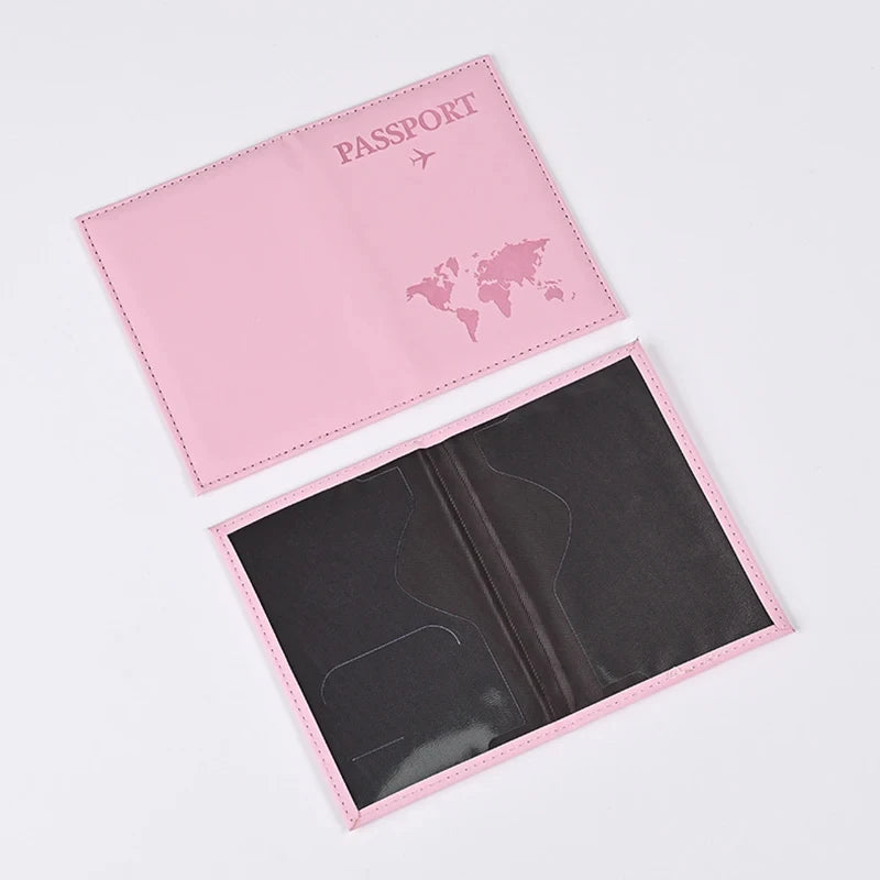 PU Leather Passport Holder, Waterproof Travel Passport Cover with Card Slots, Unisex Marble Pattern