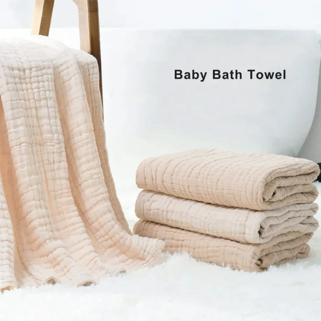 6-Layer Cotton Muslin Baby Swaddle Blanket 105 x 105 cm (41.3 x 41.3 in) - Gauze Bath Towel & Newborn Receiving Blanket