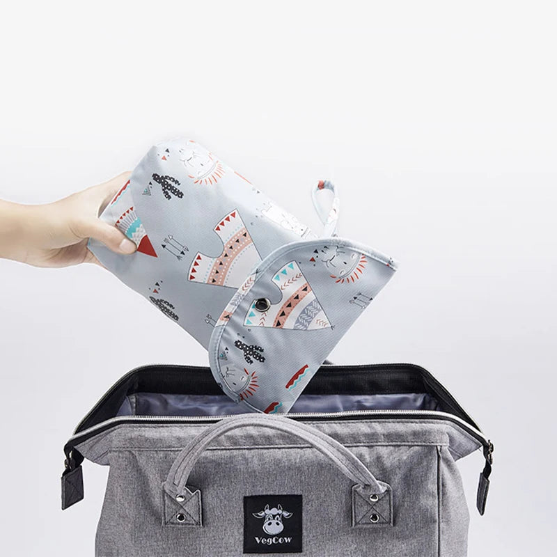 Waterproof Baby Nappy Storage Bag - Portable Diaper Pouch Wet/Dry Mummy Bag