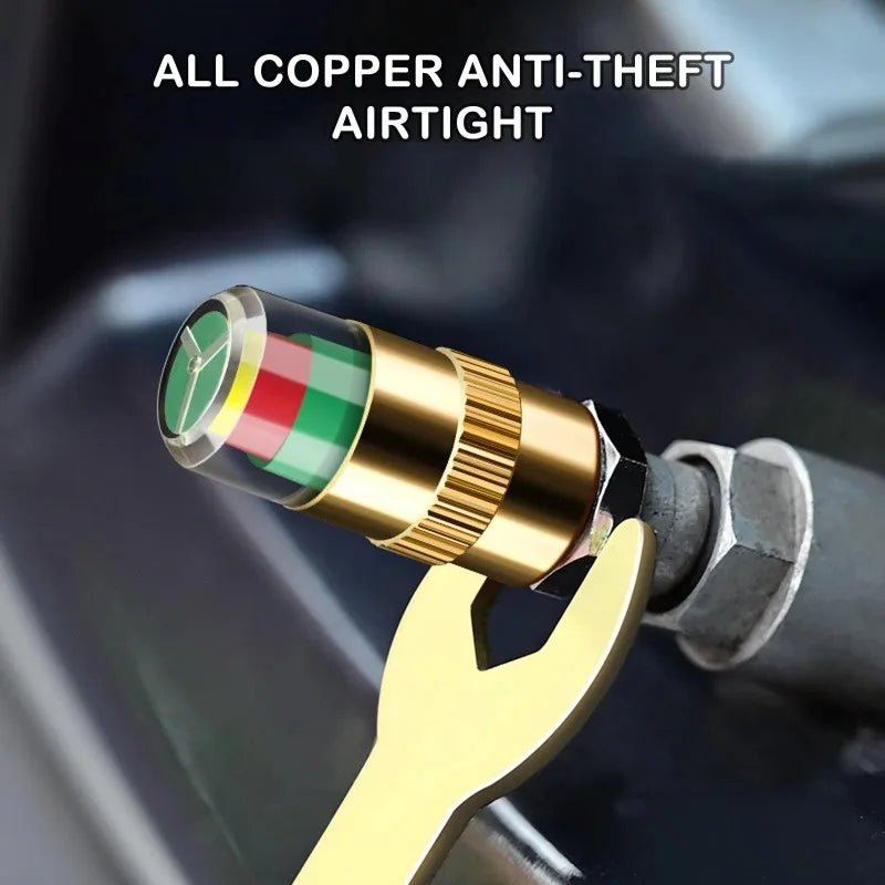 Tire Pressure Indicator Valve Caps for Car Motorcycle Bicycle (1/4/8 Pack)