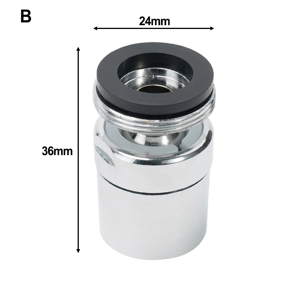 360° Swivel Faucet Aerator – Splash-Proof Water-Saving Tap Nozzle for Kitchen & Bathroom, Fits 22mm (0.87 in) Female & 24mm (0.94 in) Male