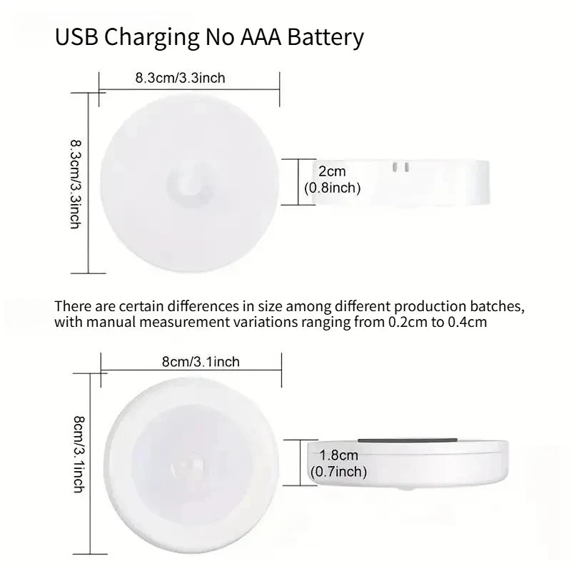 Wireless Motion-Activated LED Night Light – Rechargeable Motion Sensor Lamp for Staircase, Bedroom, Closet & Hallway