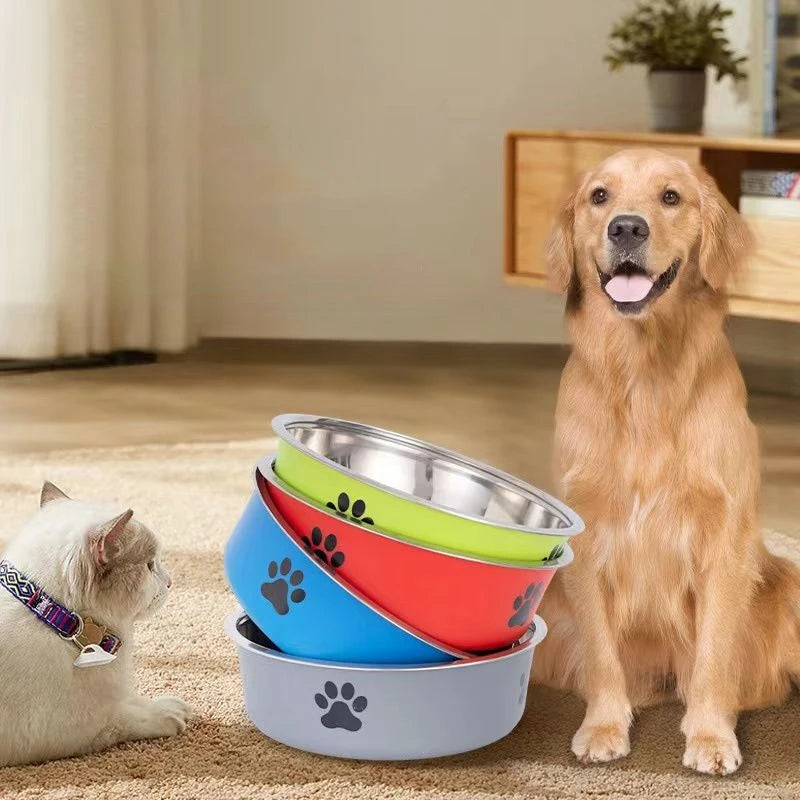 Non-Slip Stainless Steel Pet Bowl for Small Dogs & Cats - Food-Grade Water & Feeding Bowl (Multiple Sizes)