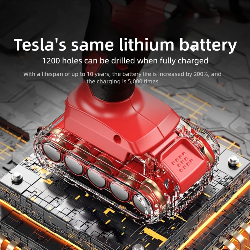 21V Cordless Brushless Impact Drill & 2-in-1 Rechargeable Electric Screwdriver — Dual-Speed Power Tool Kit with LED Light