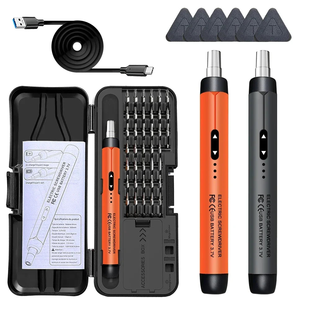 Wireless Electric Precision Screwdriver Set — 38-Piece Rechargeable Cordless Mini Kit with Type-C for Phone Laptop Camera Repairs