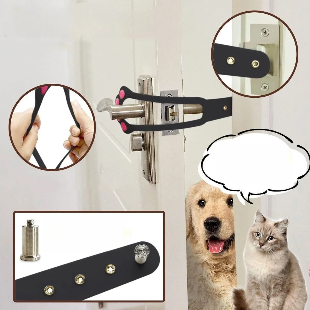 No-Drill Cat & Small Dog Door Vent — Adjustable Pet Entry Gap for Bedroom and AC Rooms