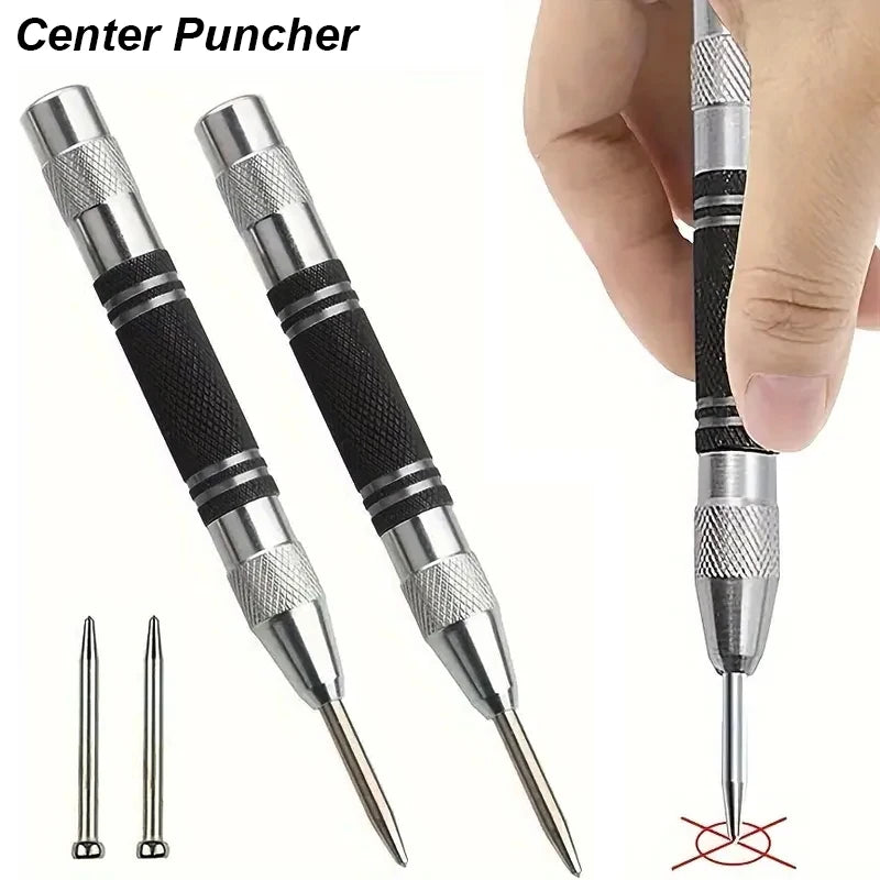 Spring-Loaded Auto Center Punch 13mm (0.51 in) – Heavy-Duty Drill Locator & Hole Marker for Wood, Metal, Glass