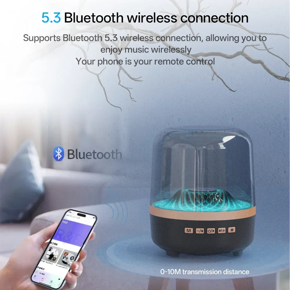 Portable Bluetooth 5.3 Speaker — Hi‑Fi Deep Bass with LED Ambient Light, USB/TF/AUX for Android & iOS