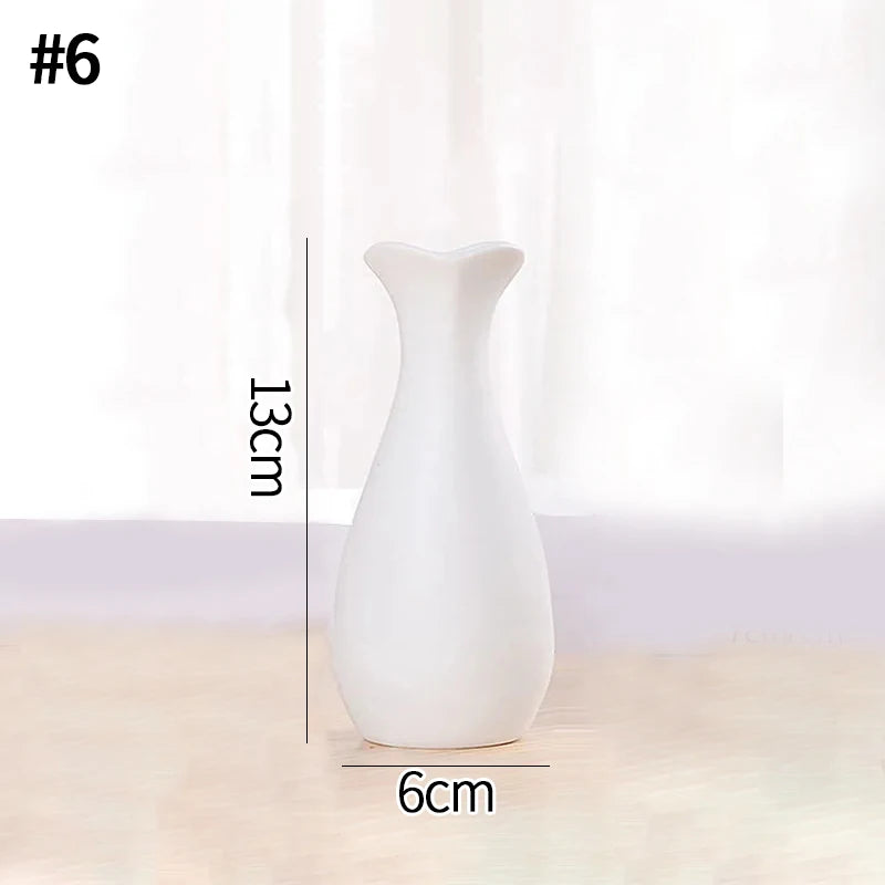 Ceramic Decorative Vase for Dried Flowers & Hydroponic Plants, Modern Table Ornament for Living Room Bedroom Office