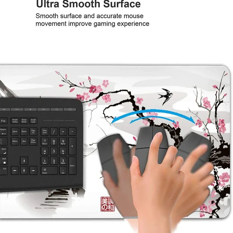 Night Moonlight Large Gaming Mouse Pad Non-Slip Stitched Rubber Desk Mat for Laptop PC Esports