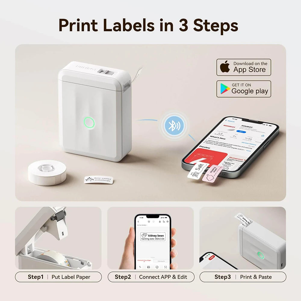Wireless Pocket Thermal Label Maker — Portable Self-Adhesive Sticker Printer for Home & Office