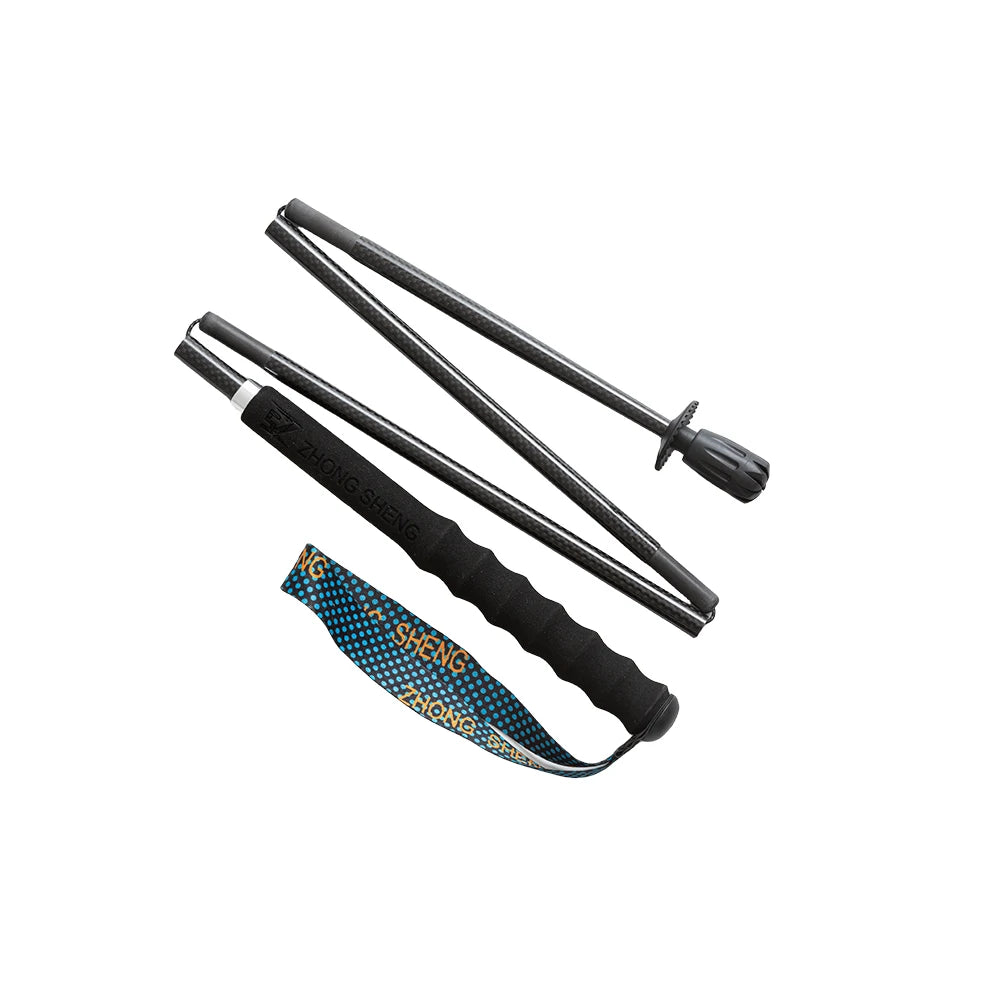 Ultralight Carbon Fiber Trekking Poles 5-Section Folding Anti-Shock Hiking and Walking Sticks 110/120/130 cm (43/47/51 in)