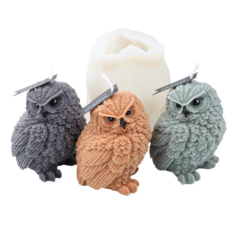 3D Cute Owl Silicone Mold for DIY Crafts – Candle, Soap, Resin, Plaster & Wax Home Decor Molds