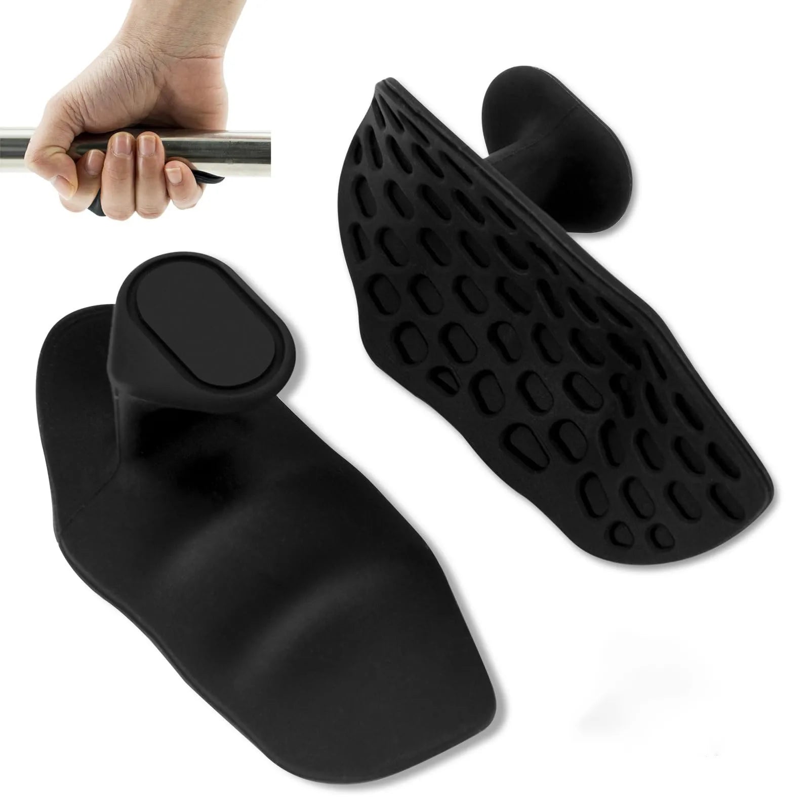 Anti-Slip Weight Lifting Grips — Ergonomic Fingerless Rubber Hand Protectors for Pull-Ups & Strength Training (Unisex)