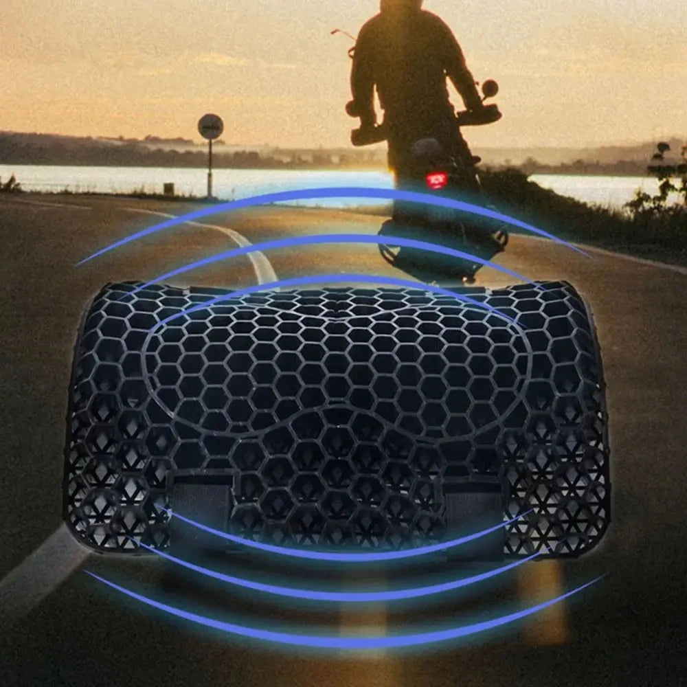 Universal Gel Honeycomb Motorcycle Seat Cushion – Pressure Relief Anti-Slip Comfort Pad (21 x 28 x 3 cm | 8.3 x 11.0 x 1.2 in)