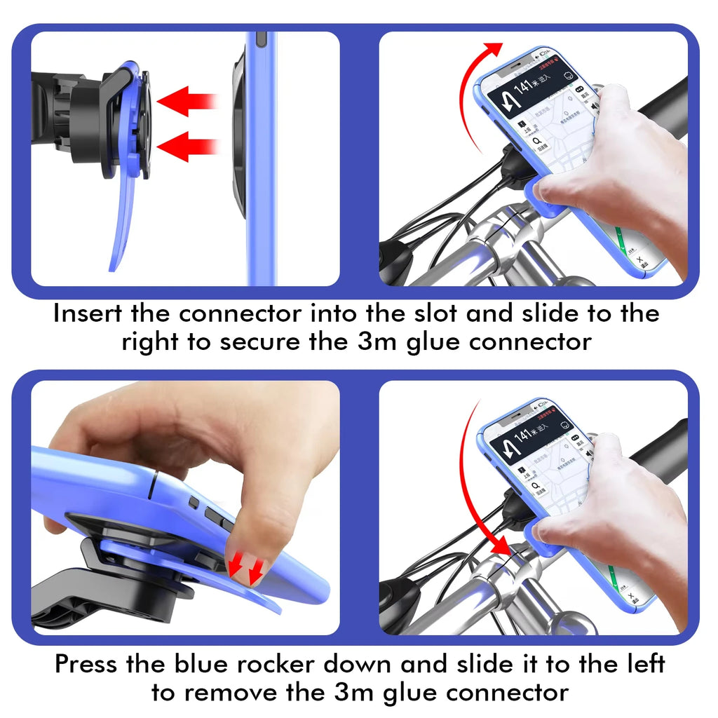 Handlebar Phone Mount for Bike & Motorcycle — Phone Holder Clamp for Smartphones 4.7–7.2 in (12–18.3 cm), Fits 22.2–28.6 mm (0.87–1.13 in)