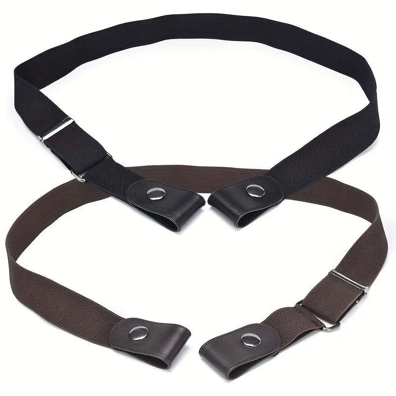 Elastic Woven Invisible Seamless Adjustable Jeans Belt – Unisex Casual Waistband
