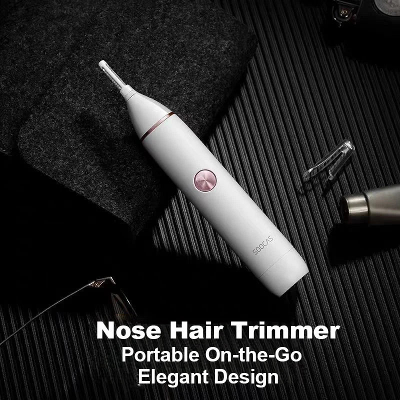 Electric Nose, Ear & Eyebrow Hair Trimmer for Men — Waterproof Battery-Operated Painless Groomer