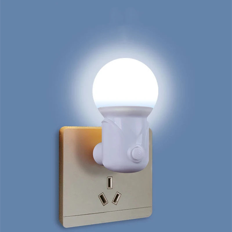 2-Color Dimmable LED Night Light EU/US Plug - Eye-Protection Bedside Lamp for Nursery, Bedroom & Living Room