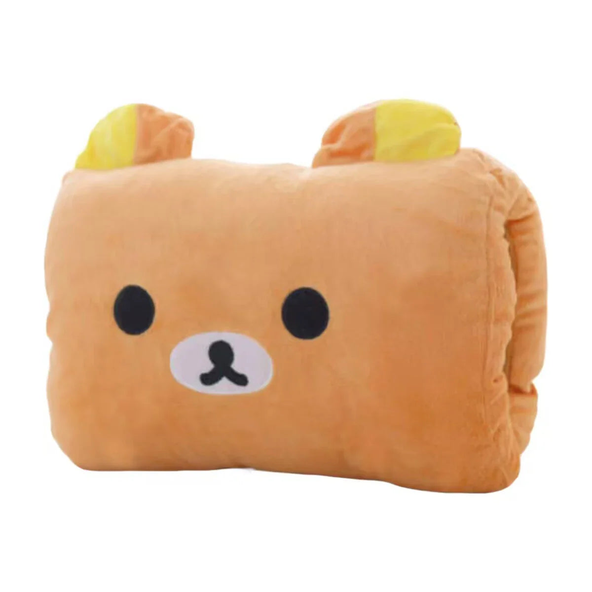 Pink Bear Plush Hand Warmer Pillow – Cartoon Nap Cushion with Hand Pockets for Kids & Adults