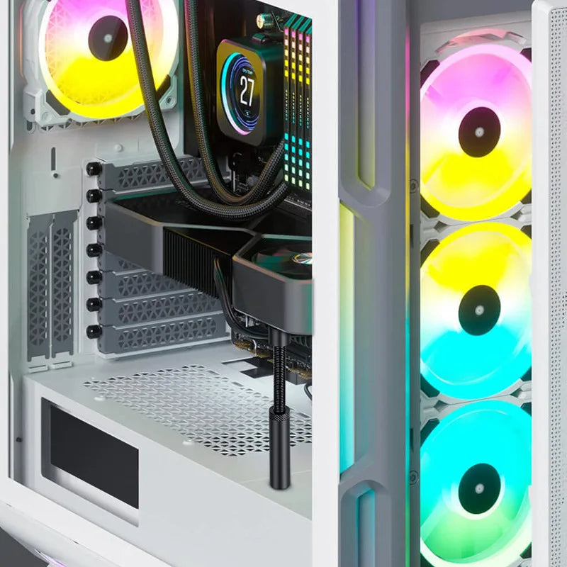 Adjustable Aluminum GPU Support Bracket – Telescopic Anti-Sag Graphics Card Brace with Magnetic Base (26–120 mm / 1.02–4.72 in)
