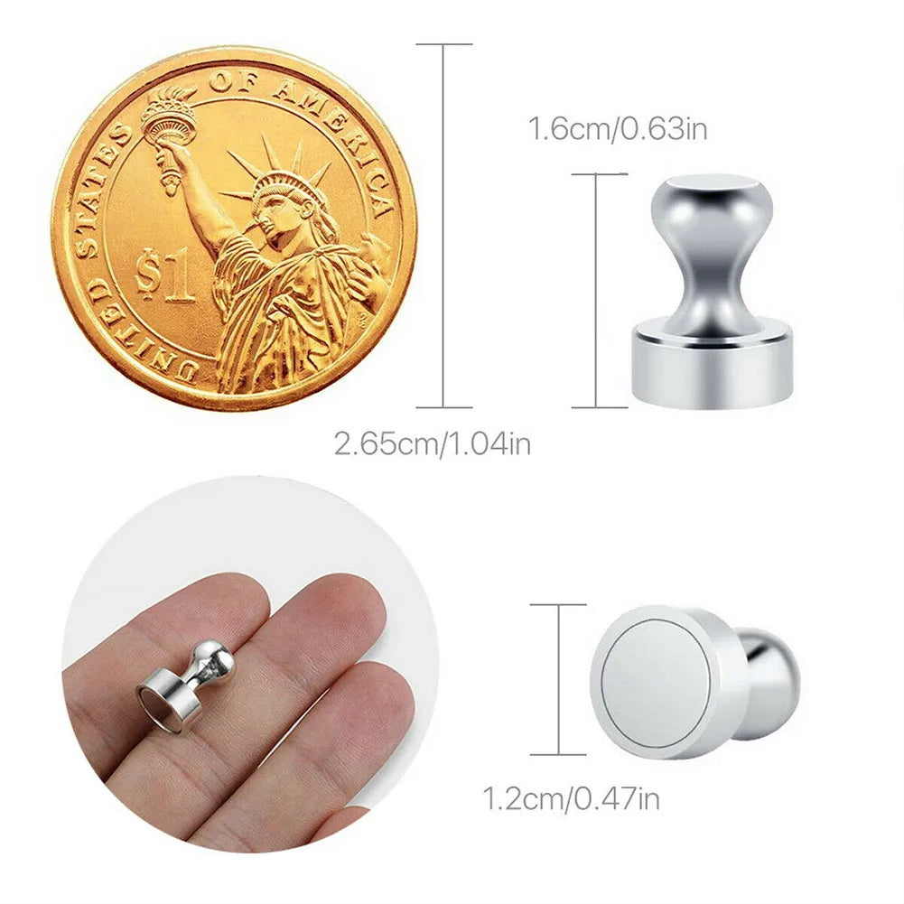 10/20-Pack Neodymium Cone Magnetic Push Pins — Strong Fridge & Magnetic Board Magnets with Portable Storage Case